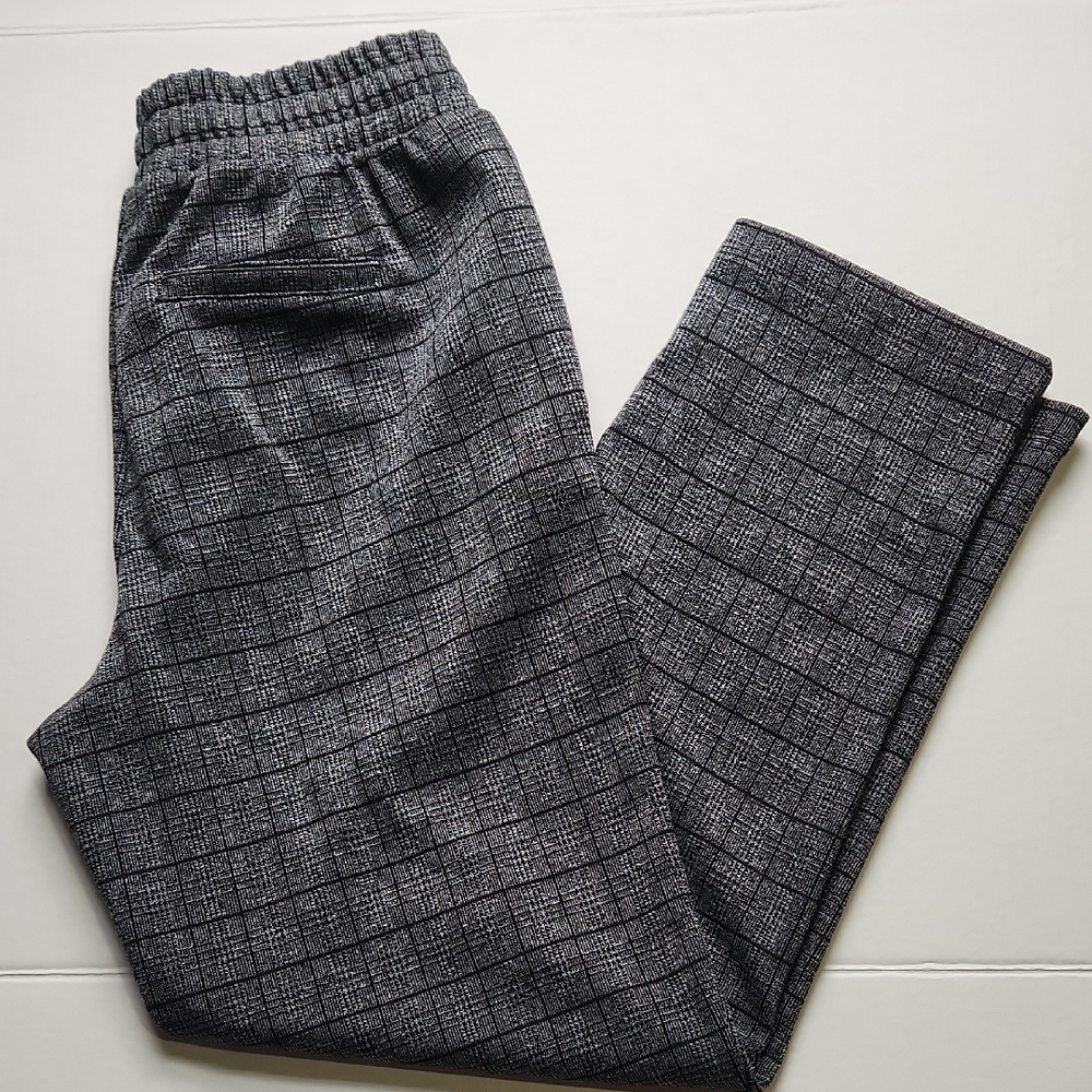 a new day Men's Black and Gray Plaid Joggers